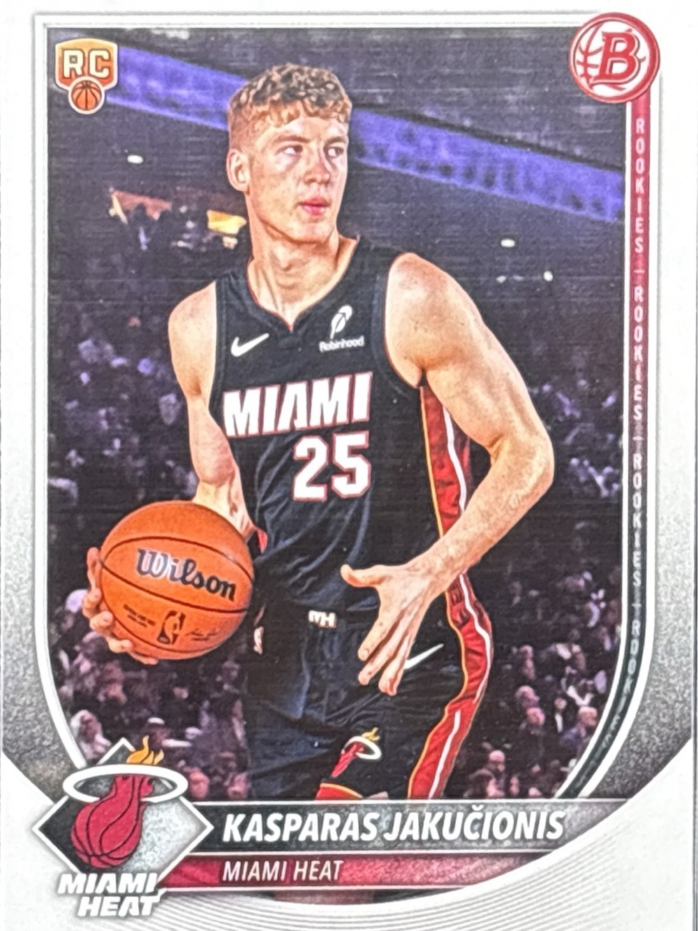 Topps Bowman Miami Heat Kasparas Jakucionis Rookie Basketball Card